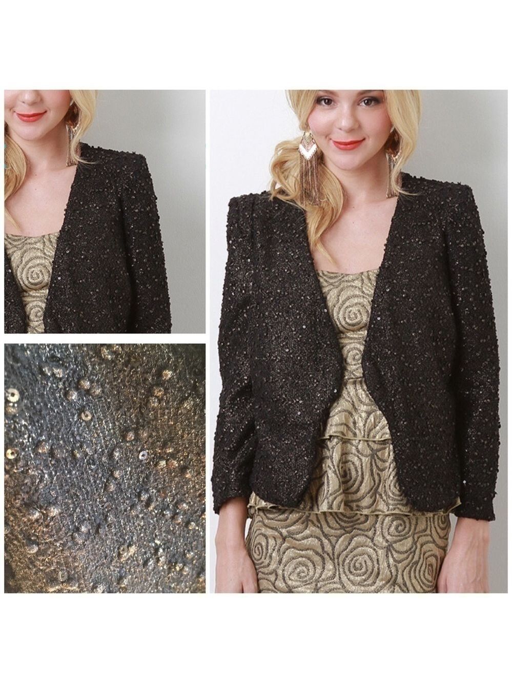 New Double Zero Black Blazer with Sequins